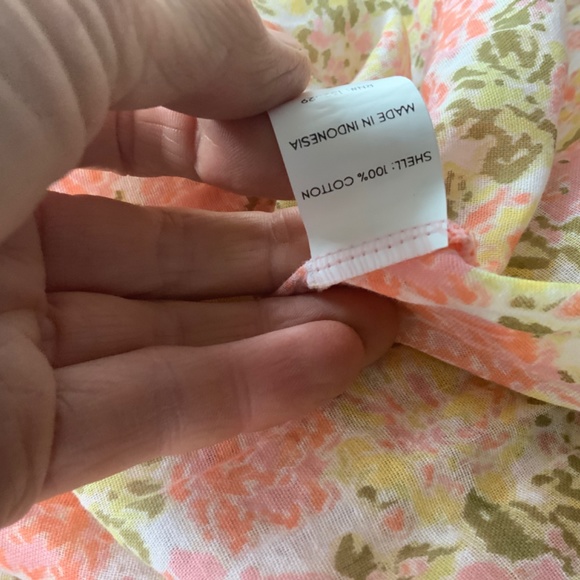 TULAROSA floral peach coral beach maxi skirt cover up/cotton/XL - Picture 5 of 6